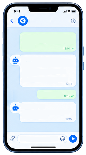 A Telegram bot replies to a customer and books a service